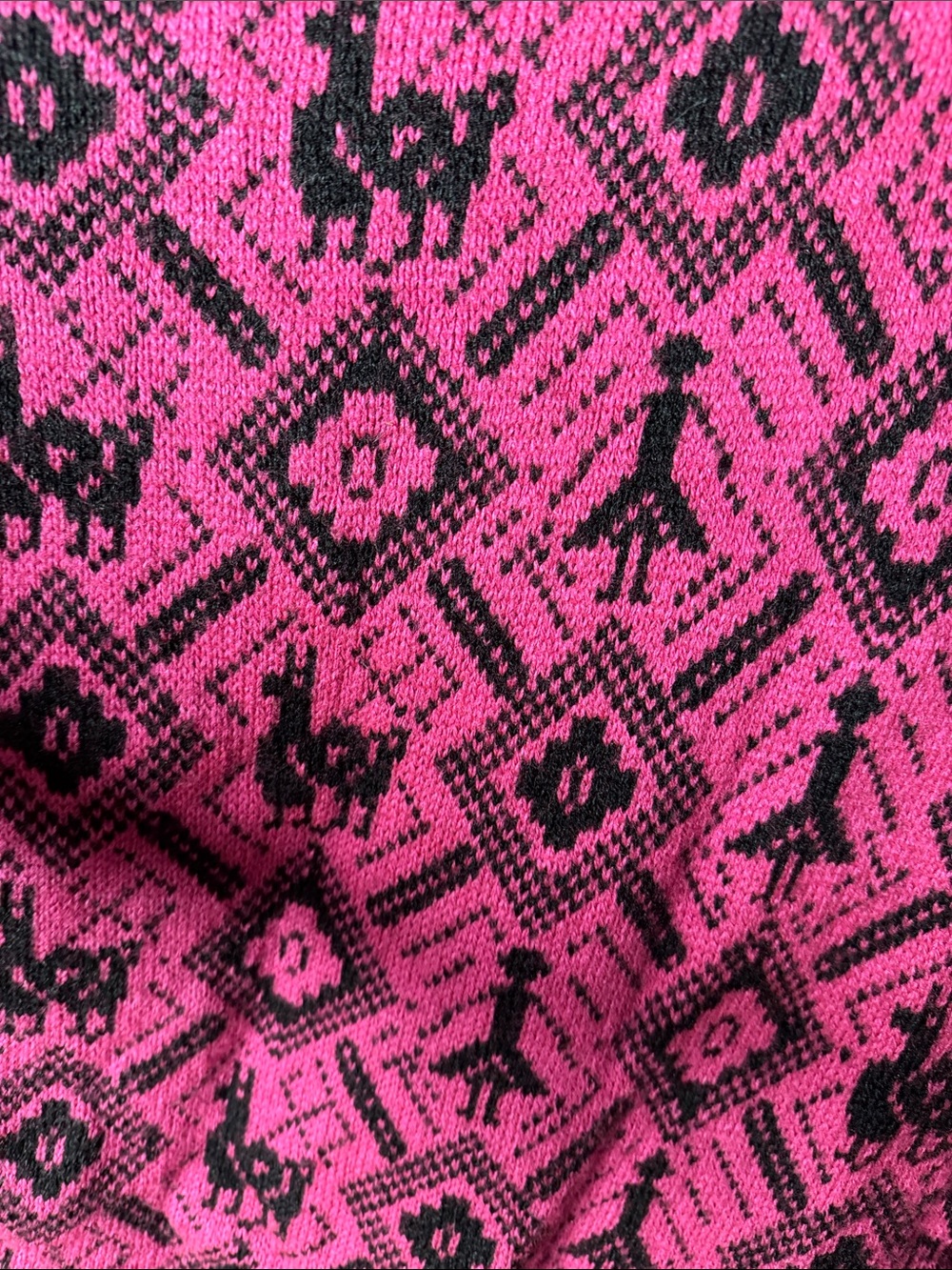 Alpaca Connection Peru Hooded Alpaca Wool Poncho Pink Black One Size - Picture 5 of 9